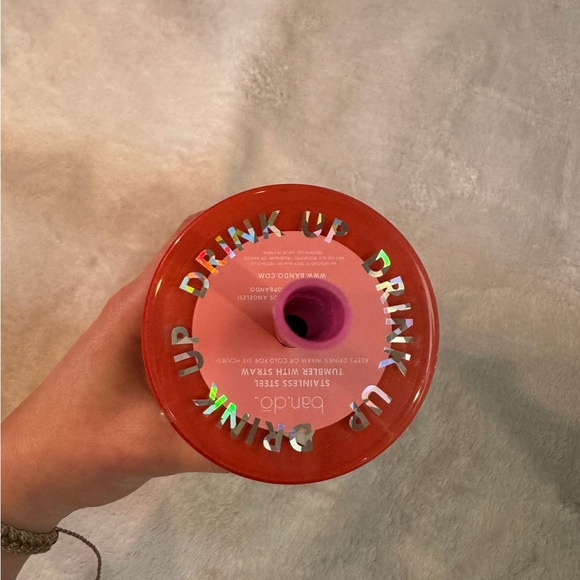 NEW NWT Ban.do Stainless Steel Block Party Plaid Colorful Straw Tumbler Cup - Picture 4 of 12